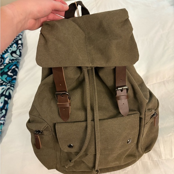 More Than A Backpack Other - Olive Green Canvas Backpack